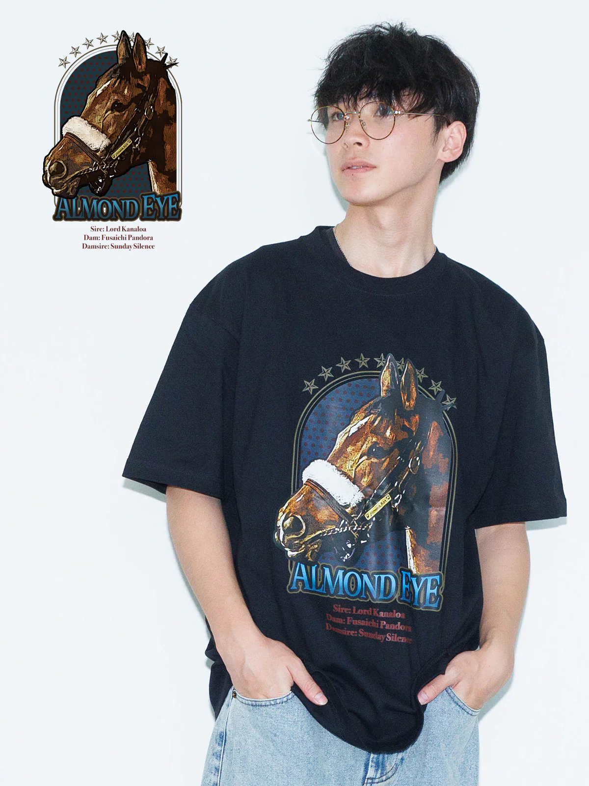 アーモンドアイ･ポートレートTシャツ