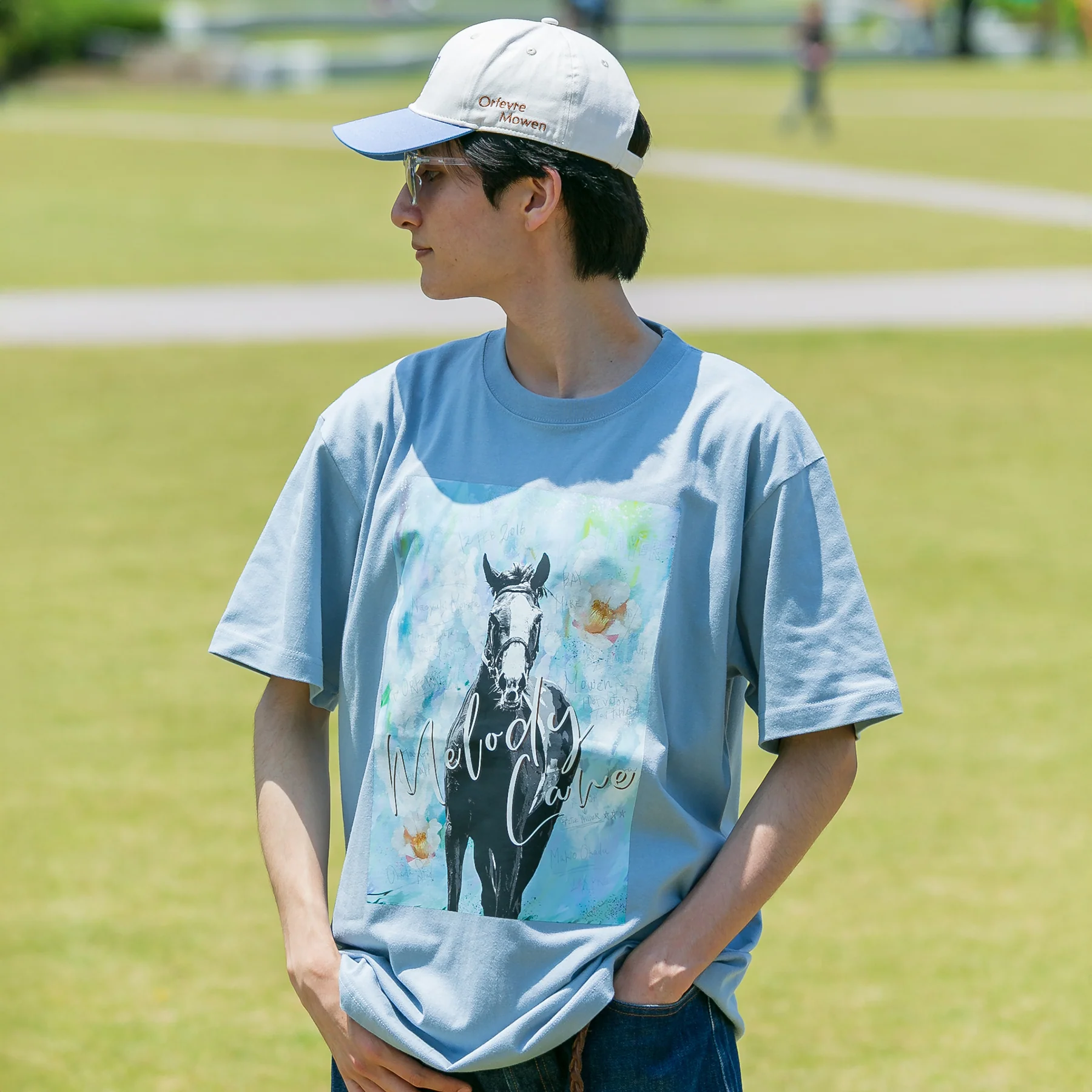 【HORSE GOODS net】メロディーレーン・TシャツA(青) - Image 2