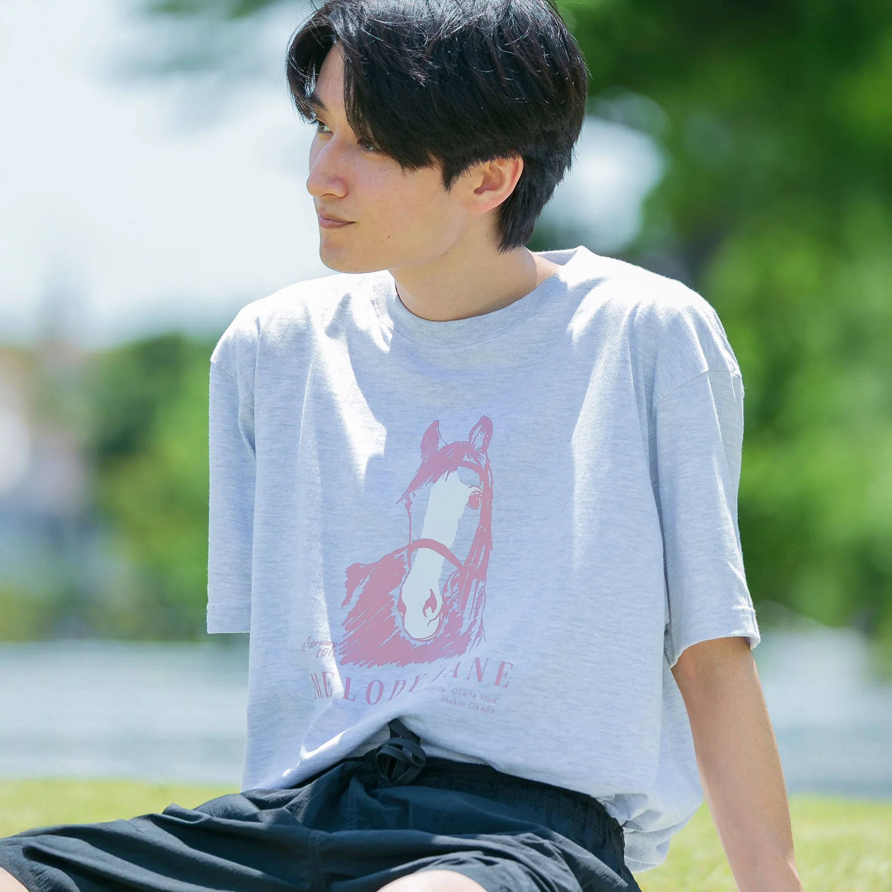 【HORSE GOODS net】メロディーレーン・TシャツB(グレー) - Image 3