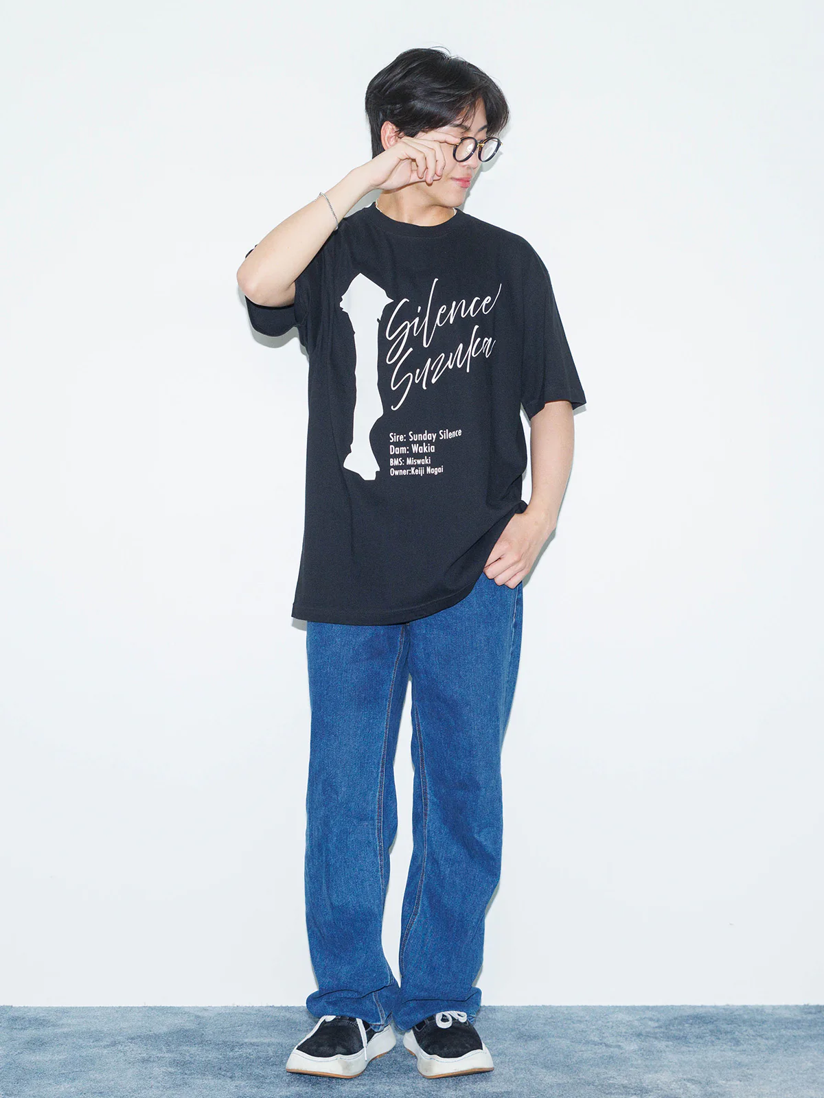 サイレンススズカ・Tシャツ(黒) - Image 2