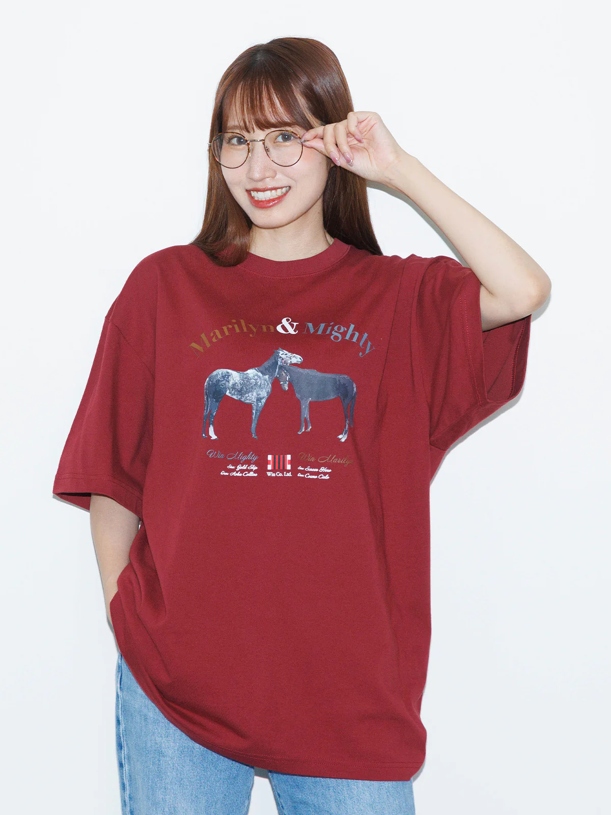 ウインマリリン&ウインマイティー・Tシャツ(バーガンディ) - Image 3