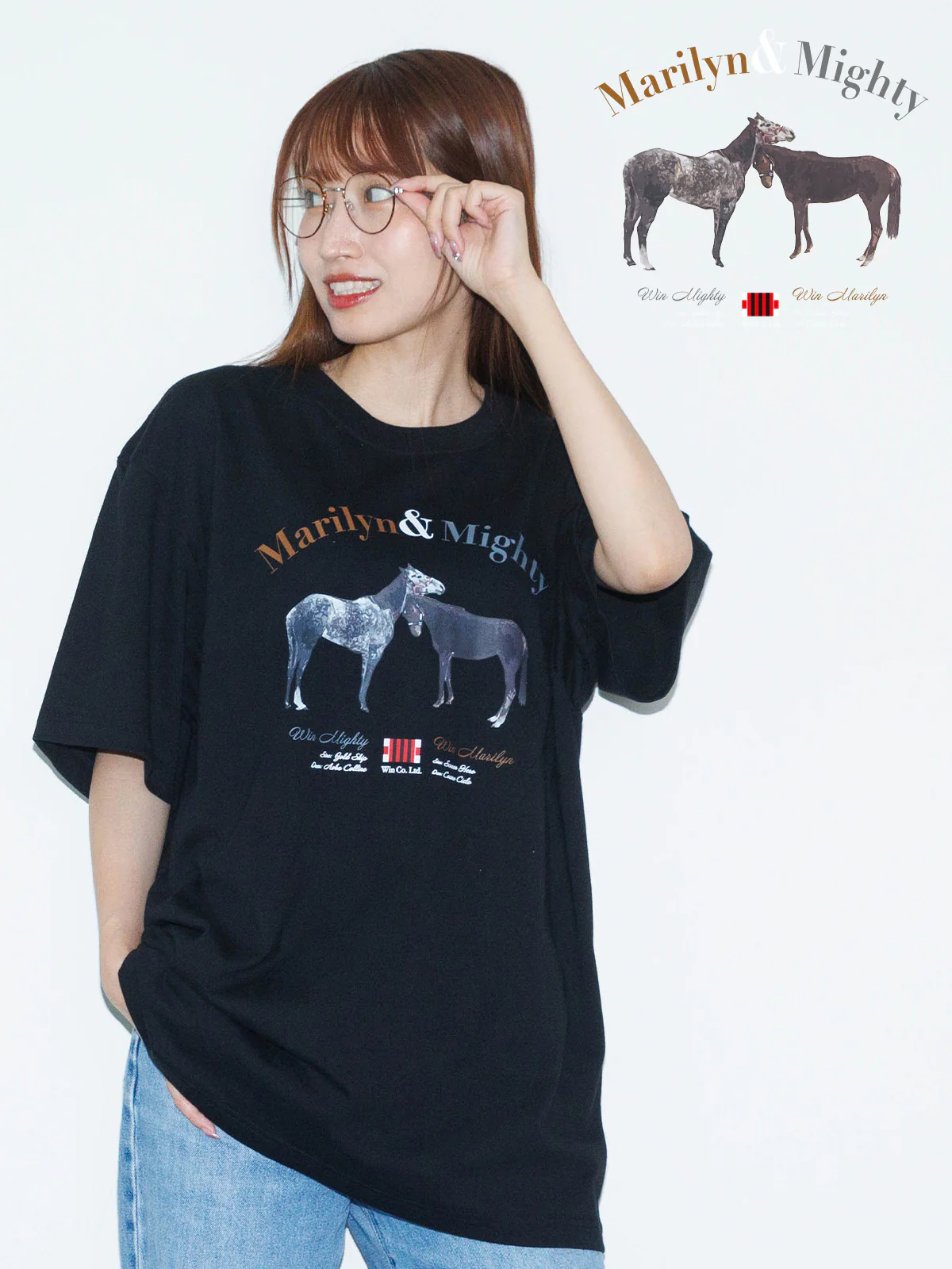 ウインマリリン&ウインマイティー・Tシャツ(黒)